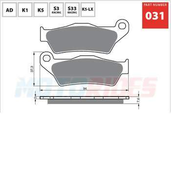 Pastilha de freio Gold Fren 031 S3